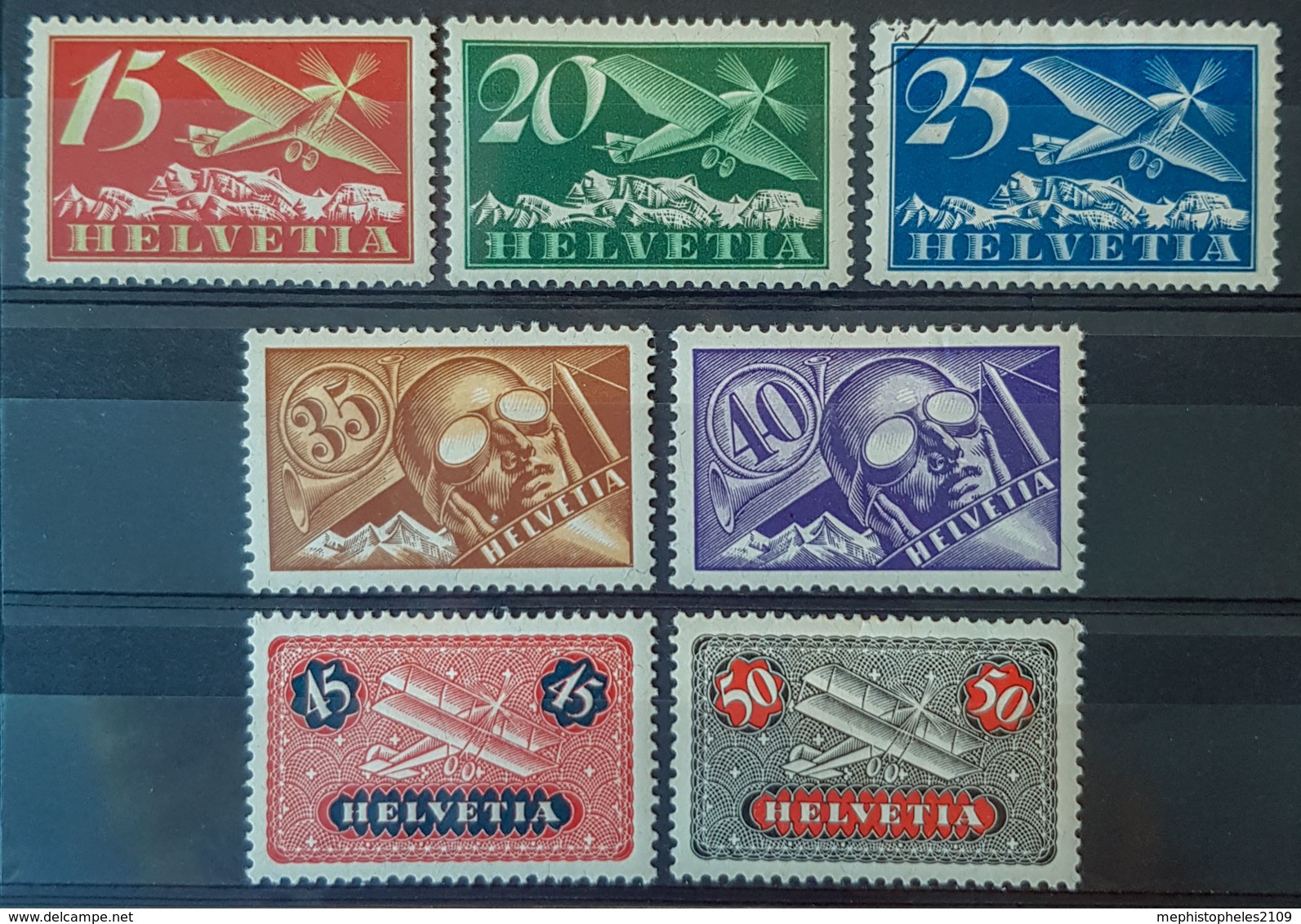 SWITZERLAND 1923/25 - MLH/canceled - Sc# C3, C4, C5, C6, C7, C8, C9 - Ungebraucht