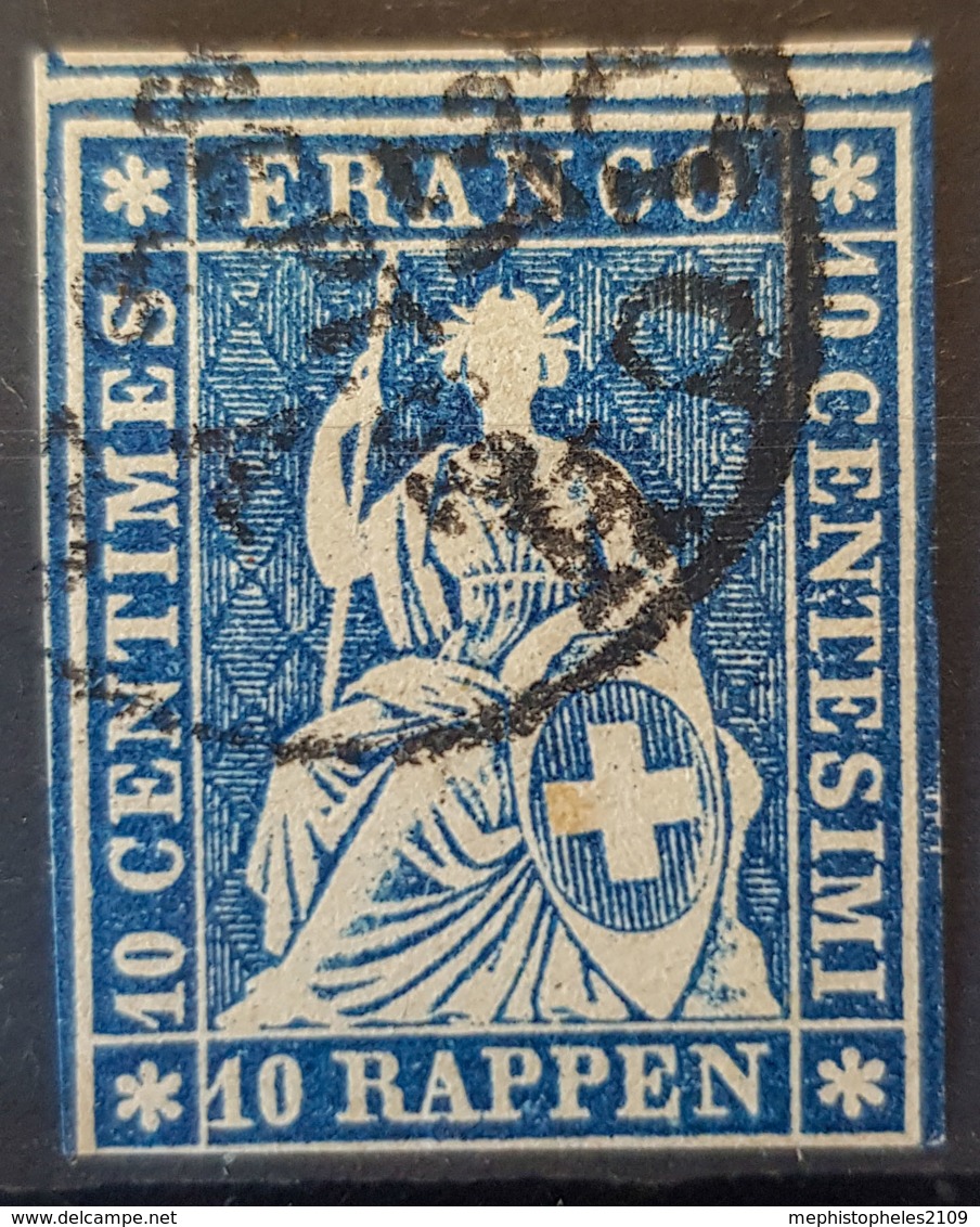 SWITZERLAND 1854 - Canceled - Sc# 16 - 10r - Oblitérés