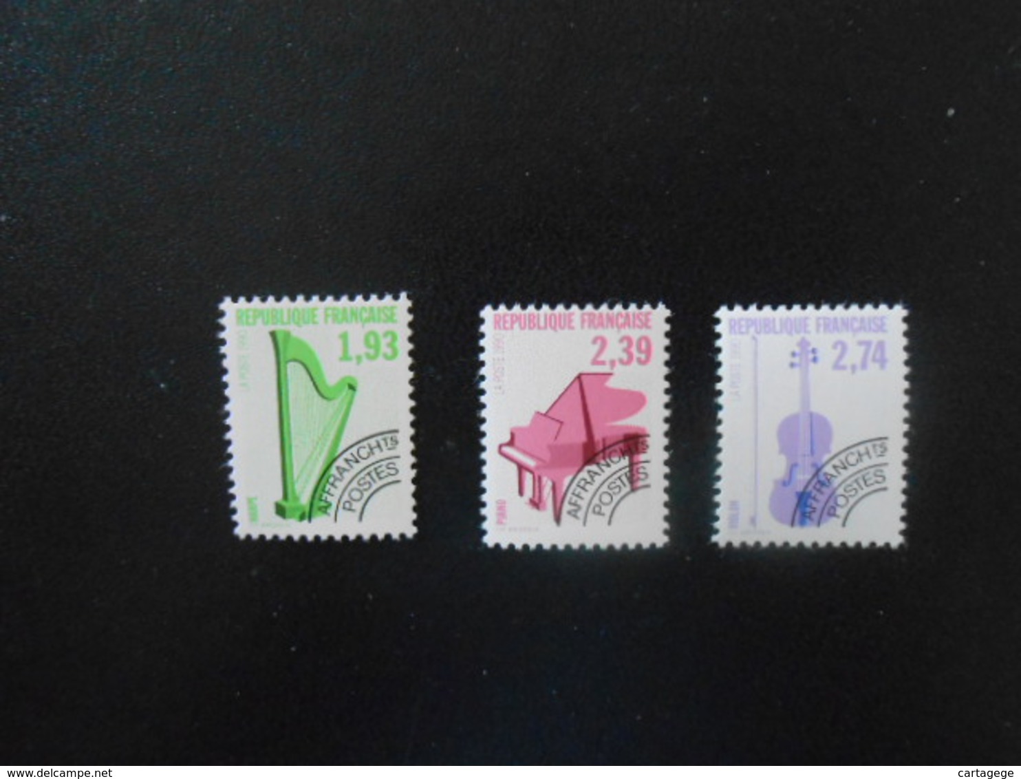 FRANCE  YT PR210/212 INSTRUMENTS DE MUSIQUE (III)** Dentelés 13 - 1989-2008