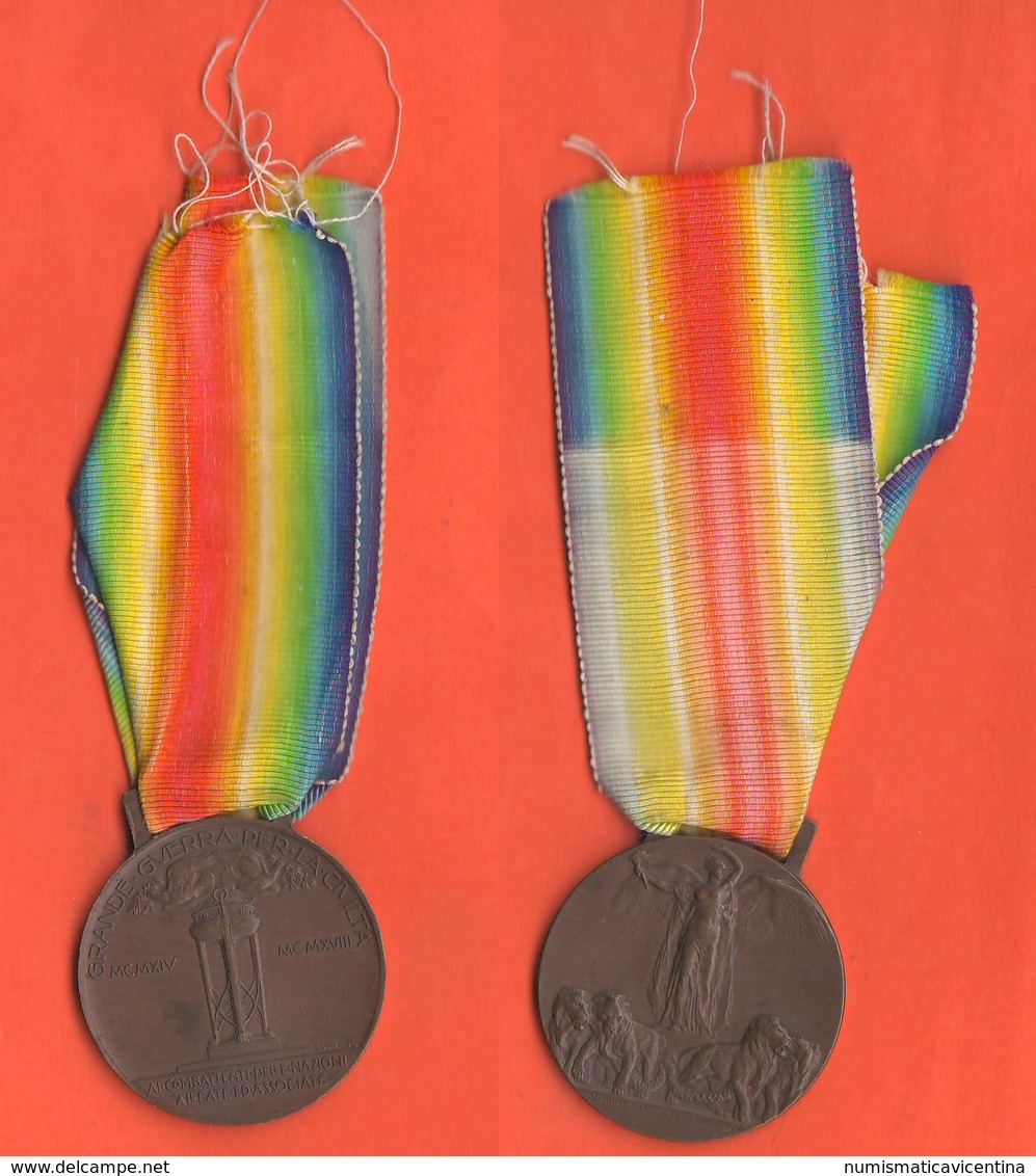 Medaglia Interalleata Italia Interallied Interalliée Medal 1915 - 1918 Orsolini & Johnson - Italie