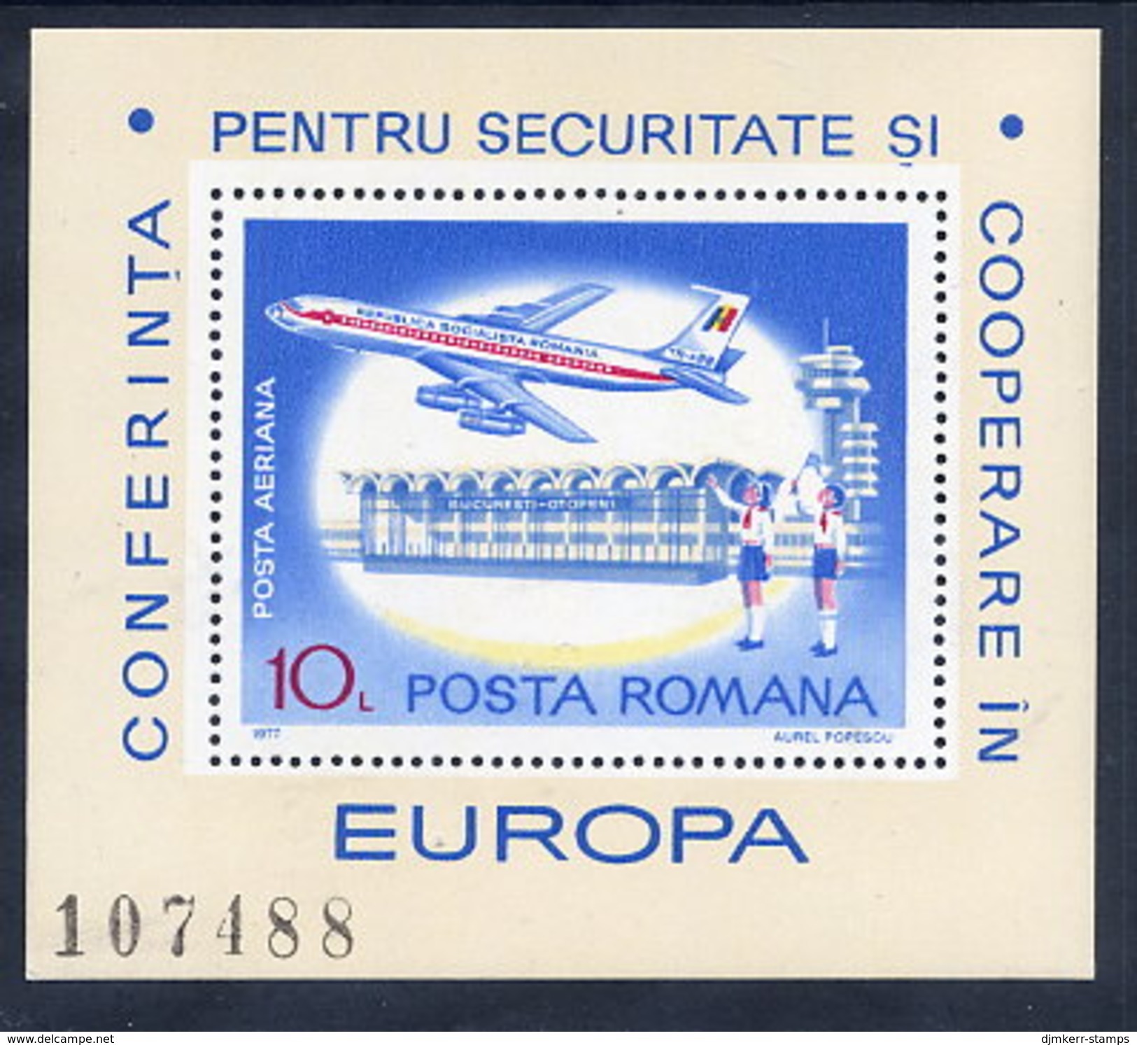 ROMANIA 1977 European Security Conference Block MNH / **.  Michel Block 143. - Blocks & Sheetlets