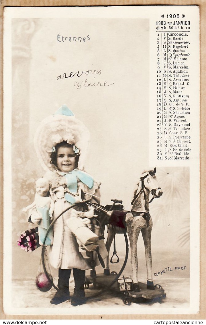 Fant104 Remarquable Série Complète 12 CPA CALENDRIER 1903 CLAYETTE PHOTO à ESCARGUEL Hotel LANTA Bordeaux - Autres & Non Classés
