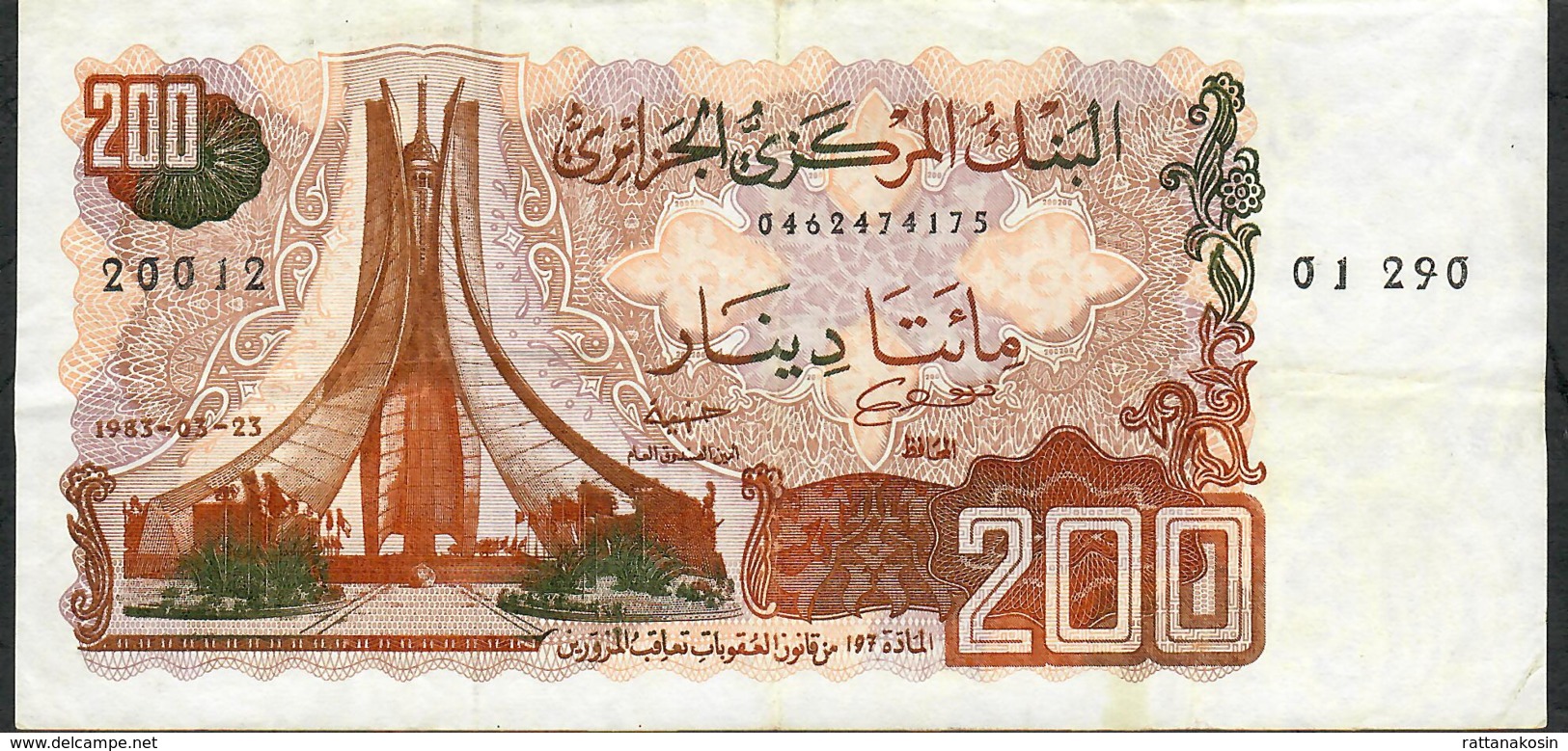 ALGERIA P135b 200 DINARS 1983 Signature 7   VF NO P.h. - Algérie