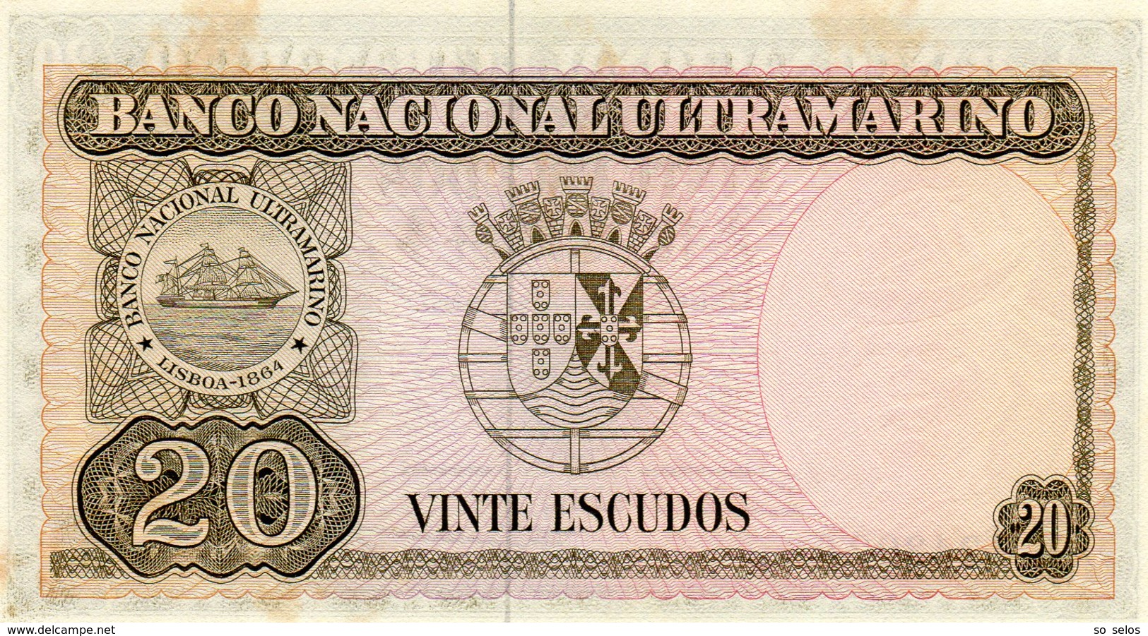 TIMOR     20 ESCUDOS  24/10/1967   Régulo D. Aleixo - Portugal