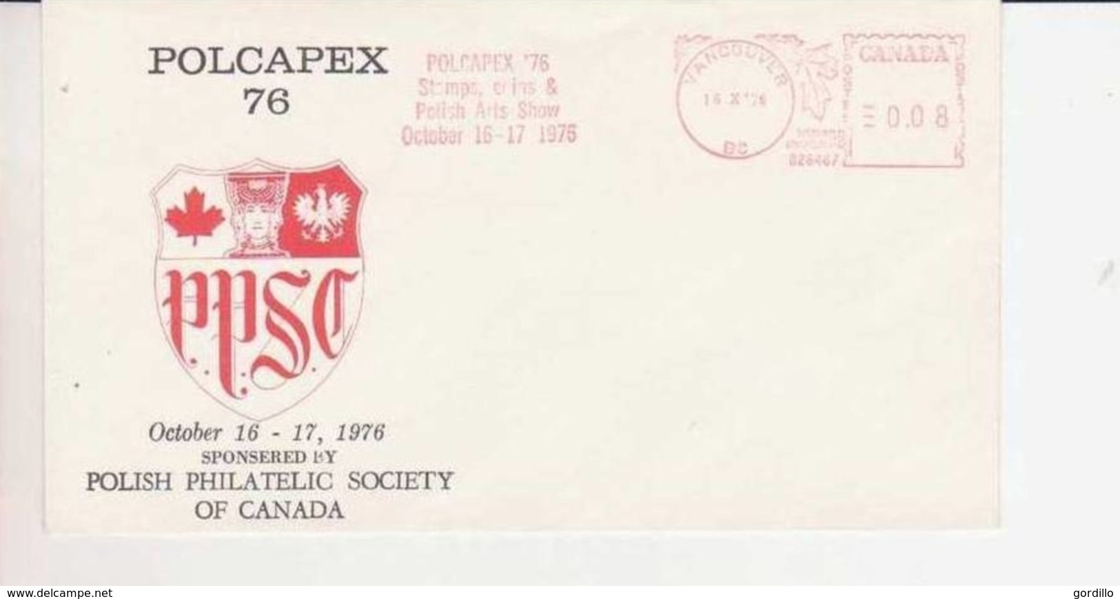 Polcapex Polish Philatelic Society Of Canada Polska. 1976. - Commemorative Covers