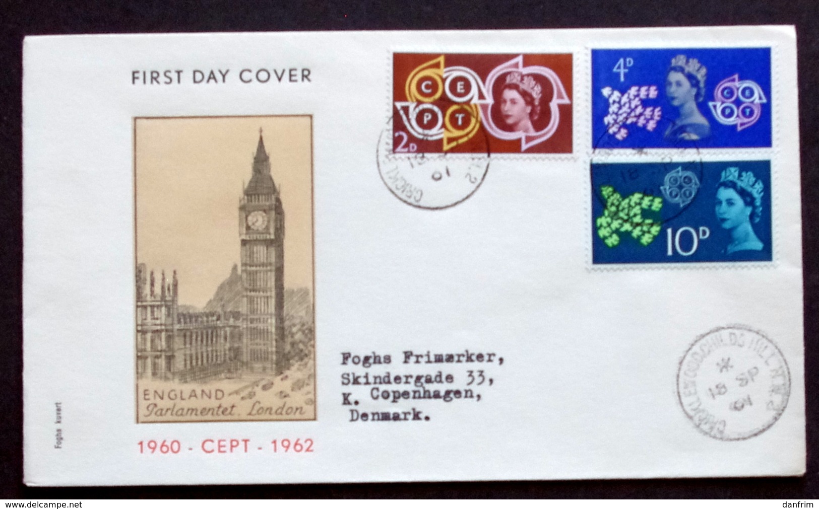 Great Britain 1961  EUROPA   FDC   To Denmark Minr.346-48 ( Lot 14 ) FOGHS COVER Danish - 1952-1971 Pre-Decimal Issues
