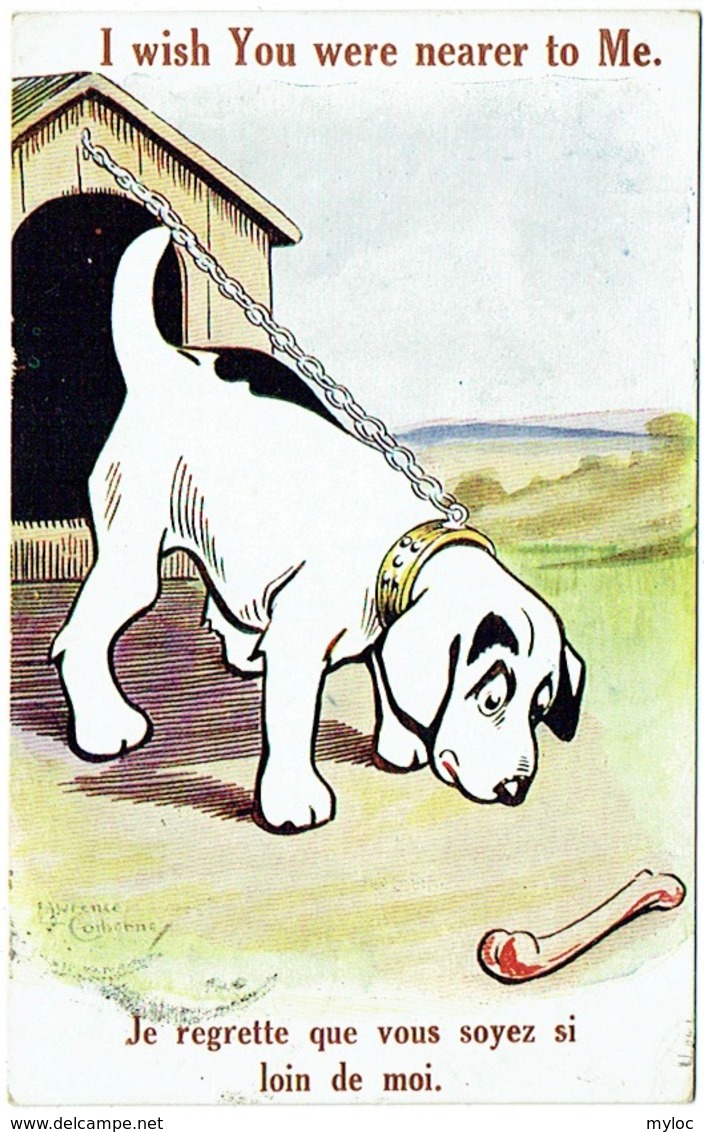 Chien Et Os. Illustrateur : Lawrence Colborne. Je Regrette Que Vous Soyez Si Loin De Moi. - Chiens