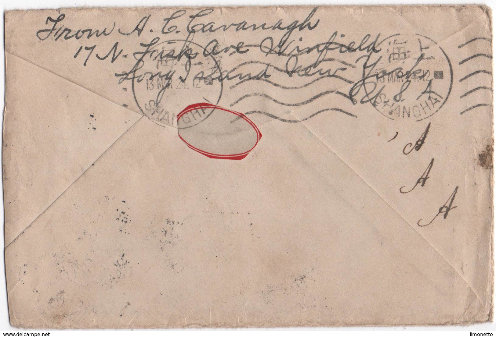 CHINE - Mars 1924 - Enveloppe Sans Correspondance, Taxée - MANQUE 1 Timbre -   Voir Scans - 1912-1949 Republic