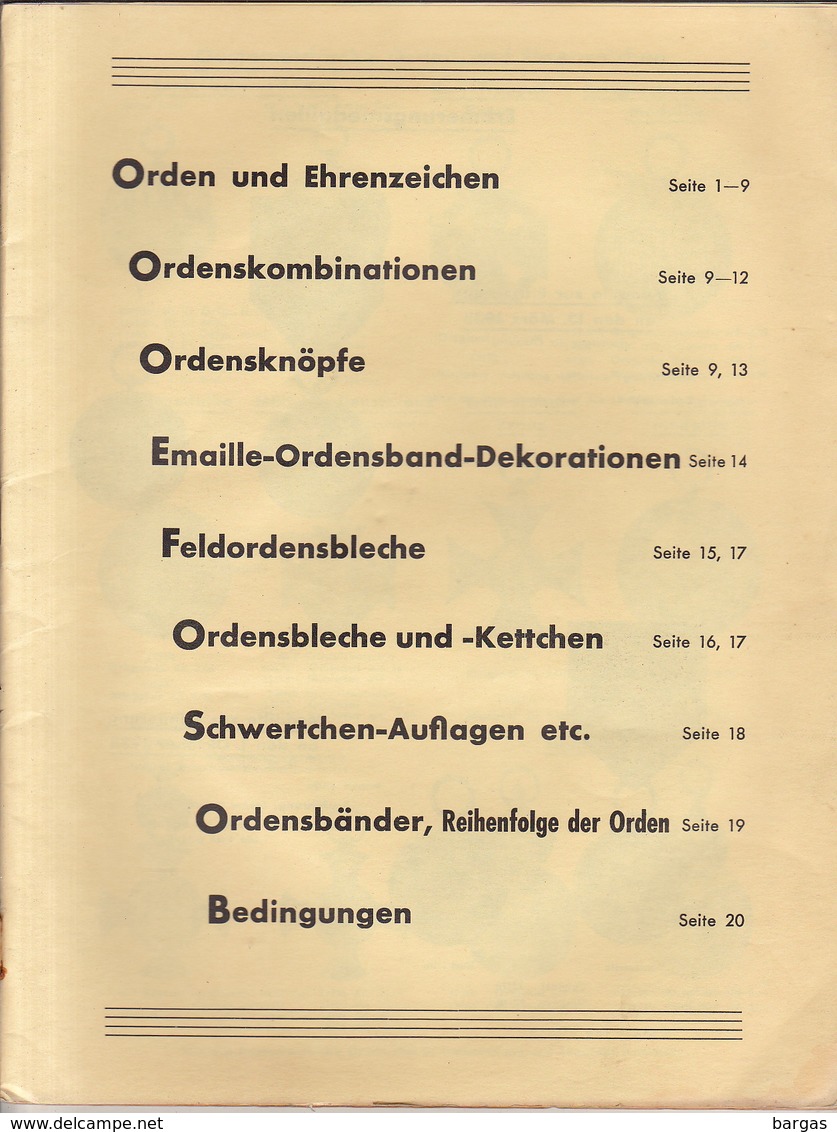 Catalogue Médaille Décoration 1939 50 JAHREN ORDEN EHRENZEICHEN Prusse Allemagne Nazi - Allemagne