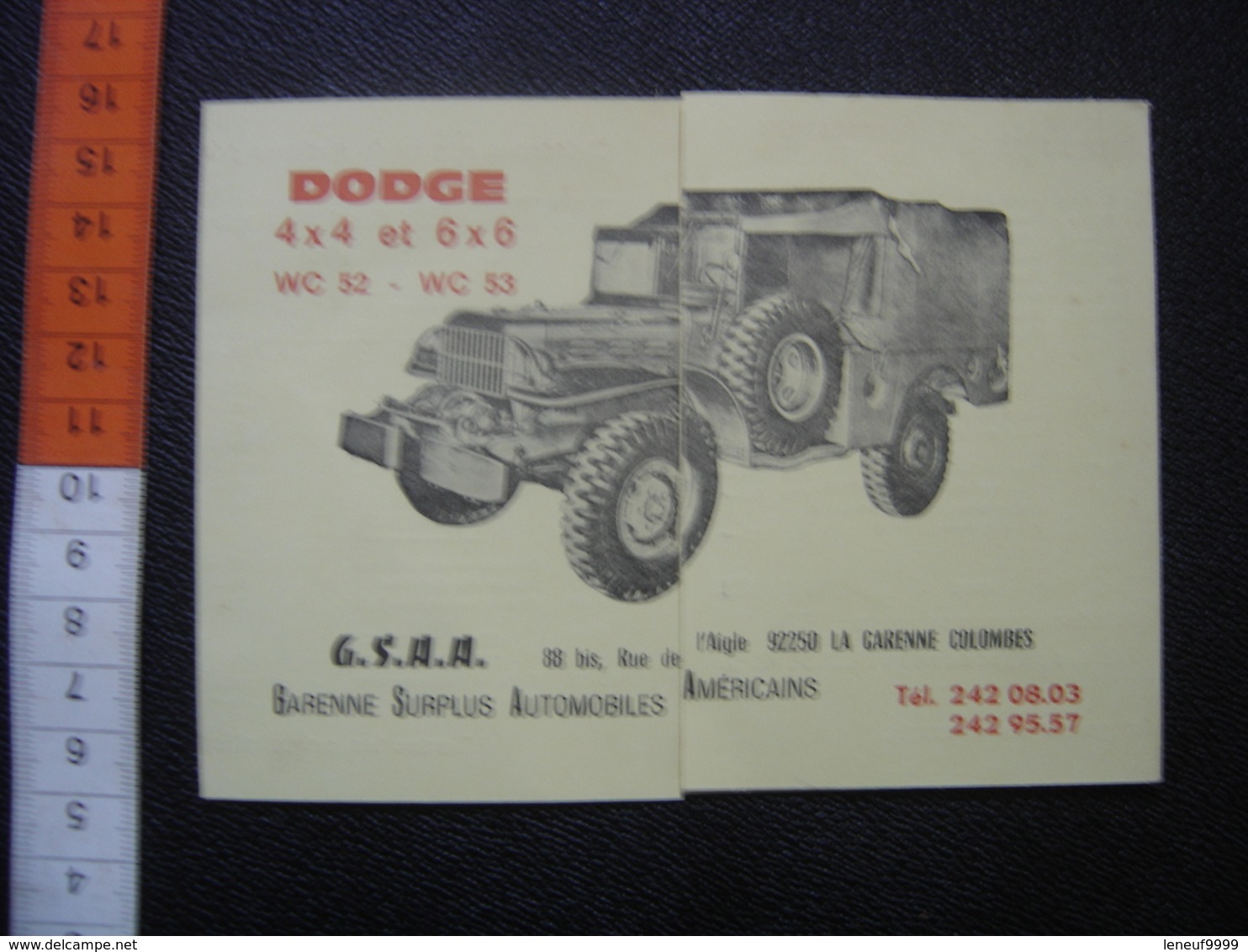 Publicite Tarif Pieces Detachees DODGE 4X4 6X6 Surplus Automobile Americain - Véhicules