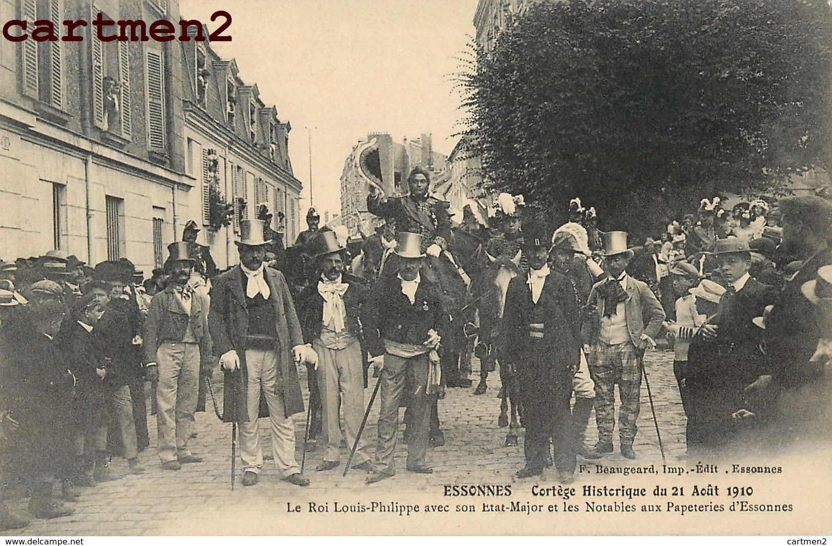 ESSONNES CORTEGE HISTORIQUE LE ROI LOUIS-PHILIPPE AVEC SON ETAT-MAJOR ET LES NOTABLES AUX PAPETERIES 91 - Essonnes