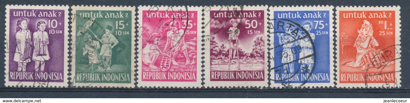 Indonesië/Indonesia/Indonésie/Indonesien 1954 Mi: 128-133 Yt: 82-87 (Gebr/used/obl/o)(4958) - Indonesia