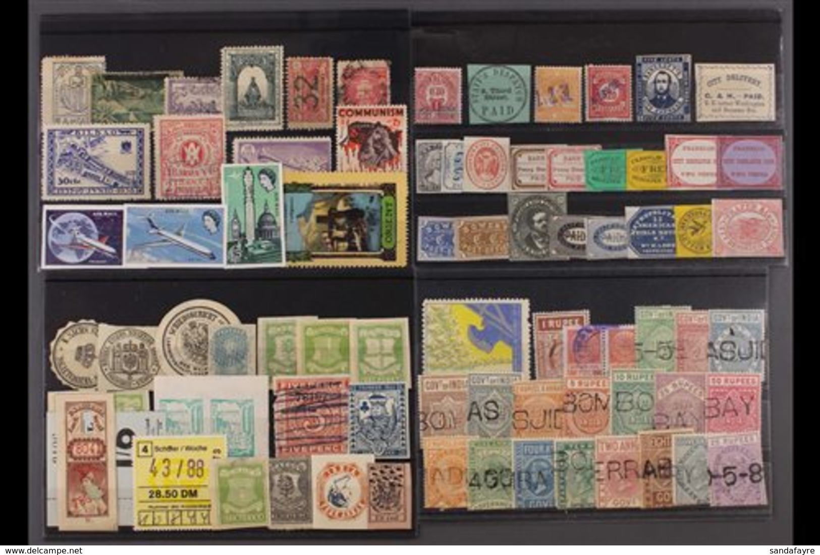 WORLDWIDE PHILATELIC CURIOSITIES ON STOCKCARDS  A Fascinating And Valuable Hoard Randomly Displayed On About 50 Stockcar - Autres & Non Classés