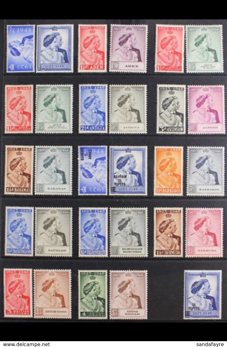 1948  ROYAL SILVER WEDDING - MINT OMNIBUS Almost Complete, Missing Only Cyprus, Dominica & Gibraltar High Values, Britis - Autres & Non Classés