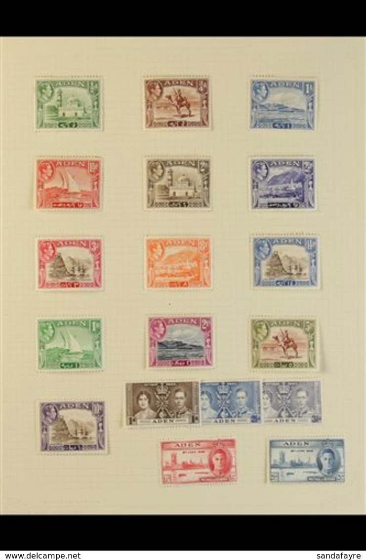 1939-64 FINE MINT COLLECTION  ALMOST COMPLETE On Album Pages, Missing Only 1954 Royal Visit, Incl. 1939-48 Defins Set, 1 - Aden (1854-1963)