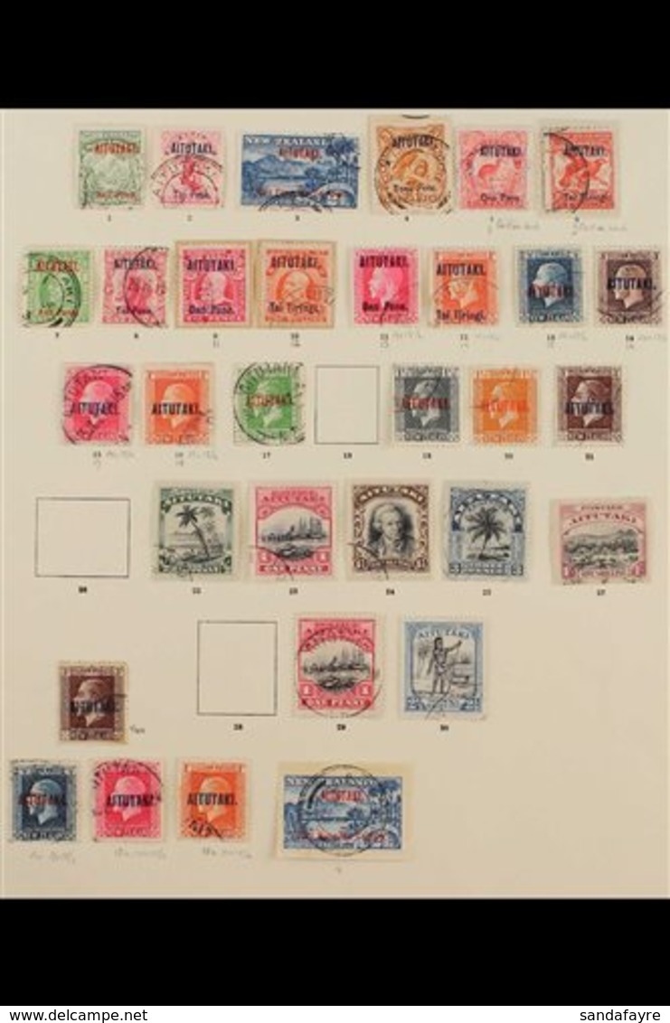 1903-1927 FINE USED COLLECTION  Presented On An "Imperial" Printed Page Cut From An Album. Includes 1903-11 Perf 14 Set  - Aitutaki