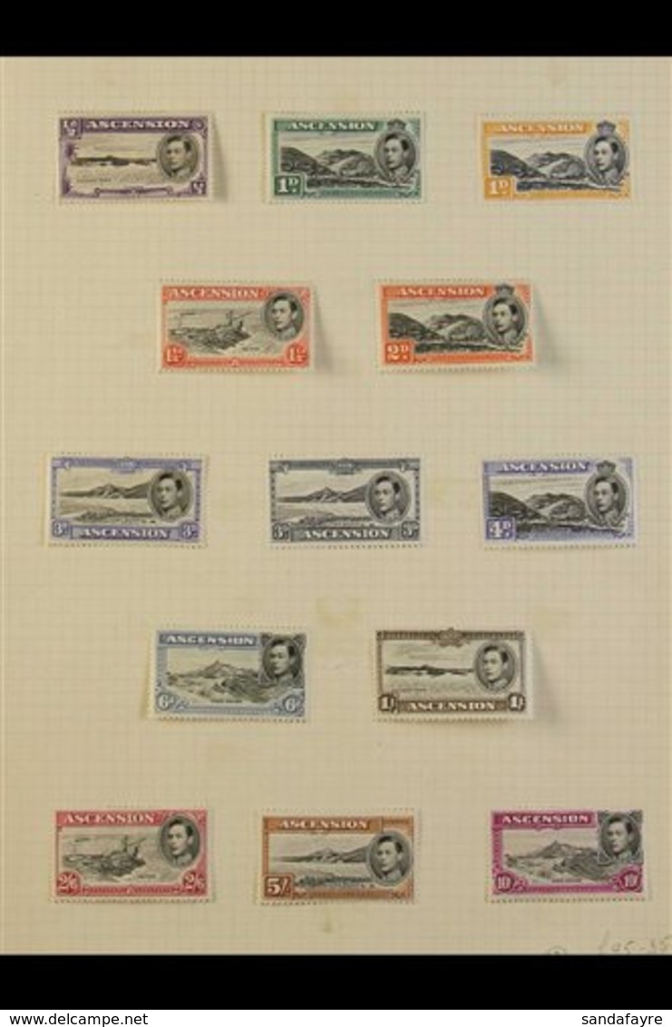 1938-53  The Complete KGVI Pictorial Set With All Perf And Colour Changes, SG 38/47b, Very Fine First Hinge Mint On Old  - Ascension (Ile De L')