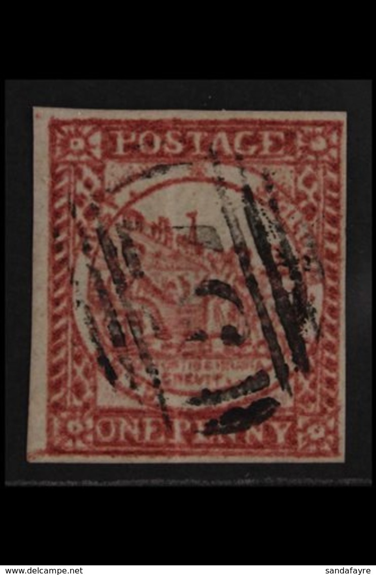 NEW SOUTH WALES  1850 1d Dull Carmine Sydney View Plate II WITHOUT CLOUDS Variety (position R. 3/5), SG 12c, Very Finely - Andere & Zonder Classificatie