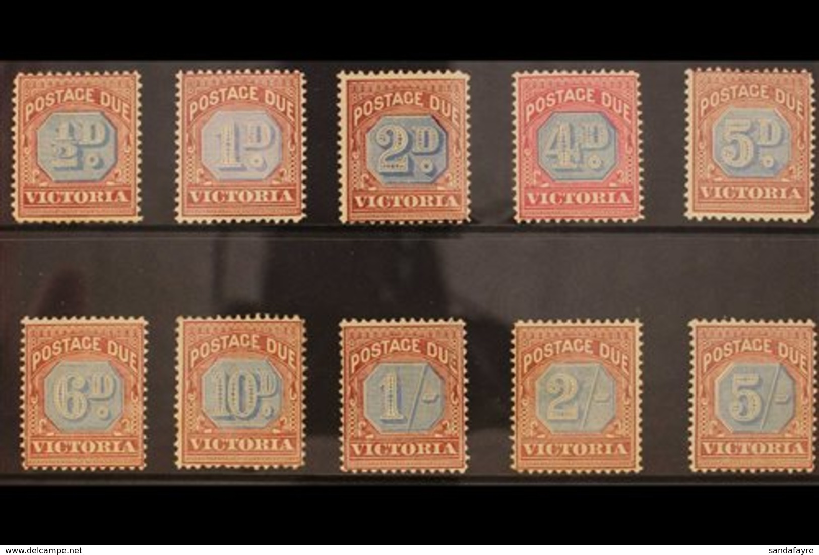 VICTORIA  POSTAGE DUES 1890-94 Complete Set, SG D1/10, Mint, Fresh Colours. (10 Stamps) For More Images, Please Visit Ht - Other & Unclassified