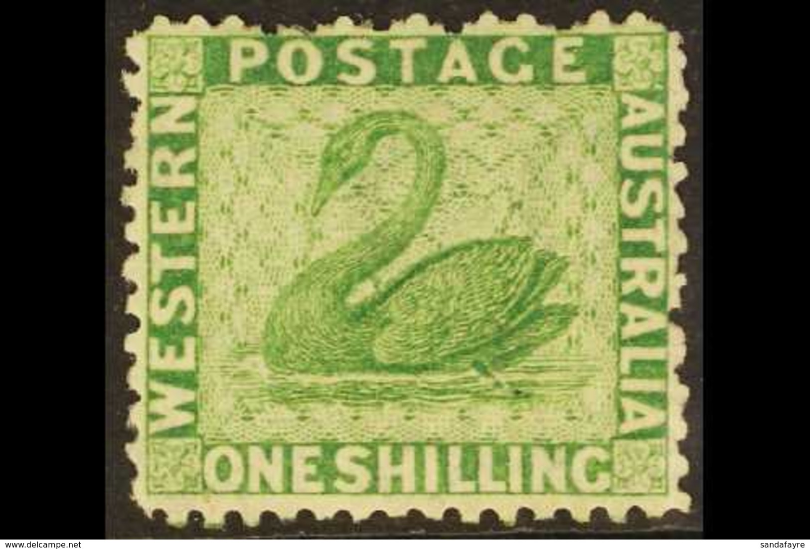 WESTERN AUSTRALIA  1864-79 1s Bright Green, Perf.12½, SG 61, Very Fine Mint. For More Images, Please Visit Http://www.sa - Other & Unclassified