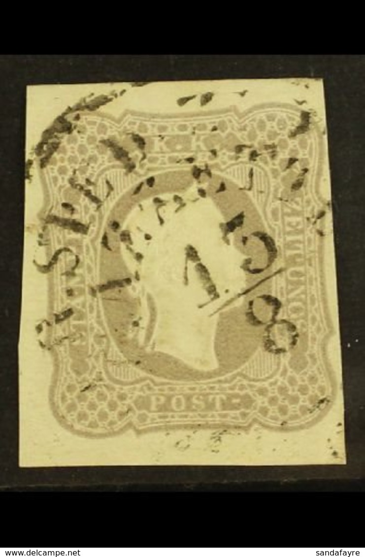 1861  (1.05kr) Grey Newspaper Stamp (Michel 23a, SG N38), Fine Used, Four Mostly Large Margins, Very Fresh. For More Ima - Other & Unclassified