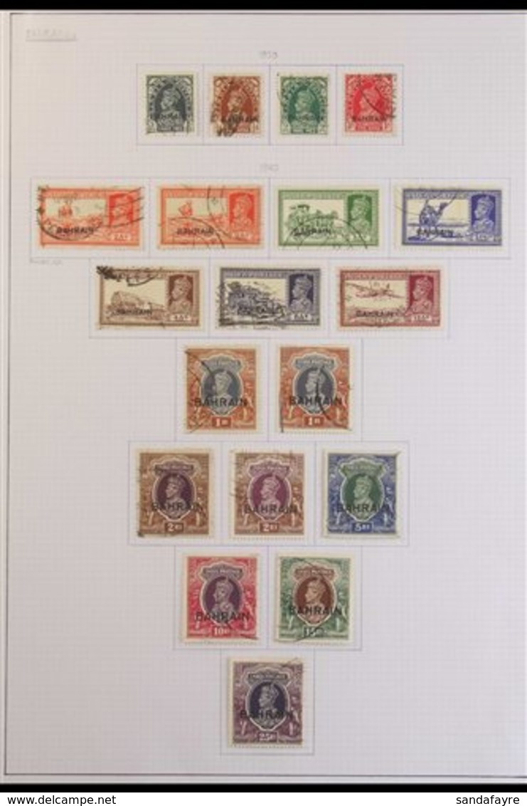 1938-50 KGVI FINE USED COLLECTION  COMPLETE SETS Neatly Presented On Album Pages, Includes 1938-41 (SG 20/37), 1942-45 W - Bahrain (...-1965)