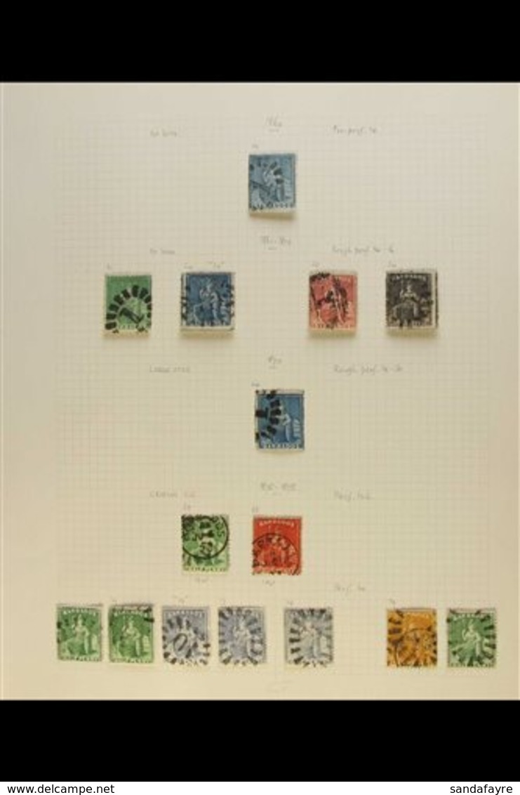 1860-1970 ATTRACTIVE FINE USED COLLECTION  On Leaves, Inc 1860 1d Pin-perf (on All Four Sides), 1861-70 To 1s Inc ½d & 6 - Barbados (...-1966)