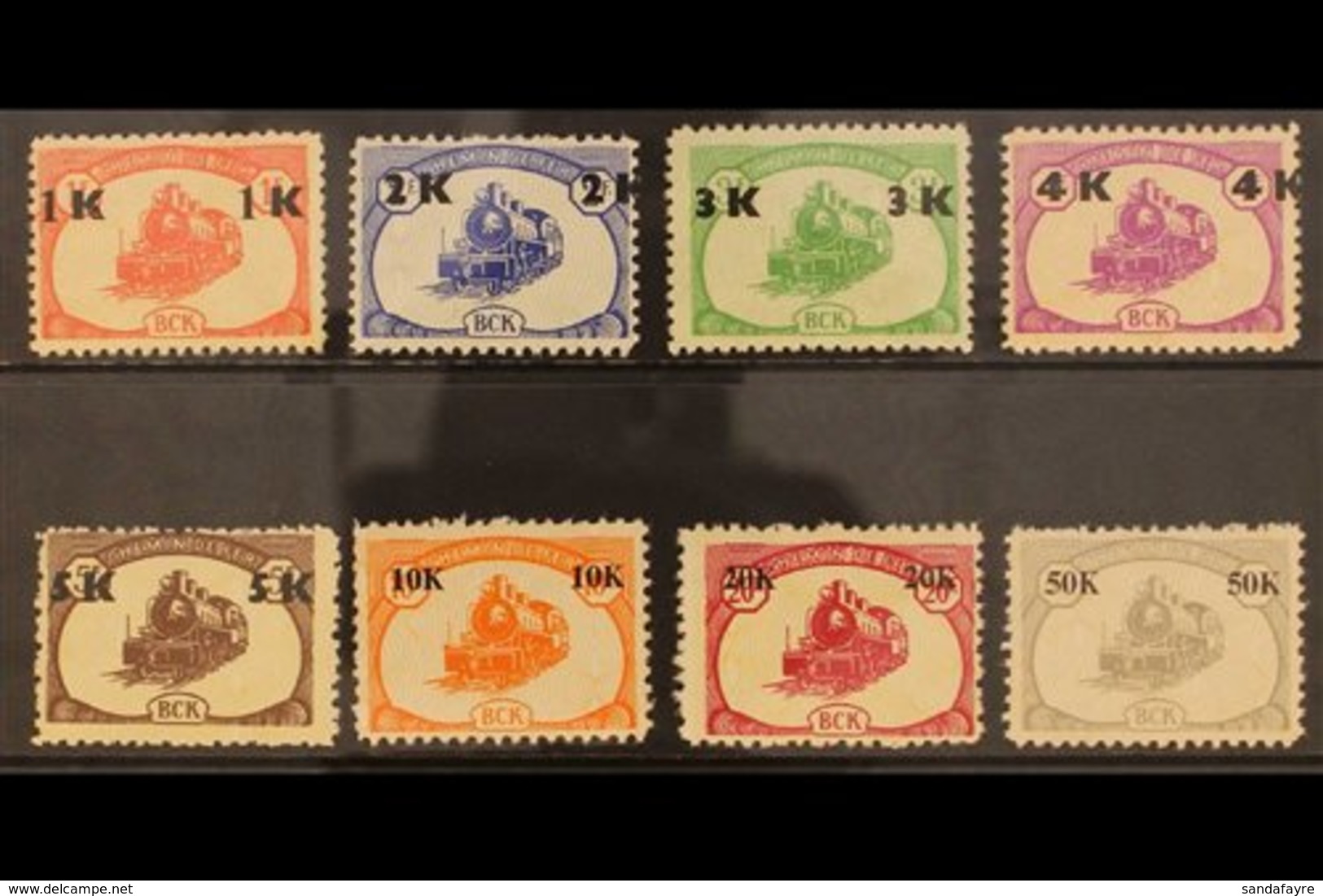 BELGIAN CONGO  RAILWAY PARCELS STAMPS 1967 Third Issue Complete Surcharged Set With Values From 1k On 1f To 50k On 50f,  - Andere & Zonder Classificatie