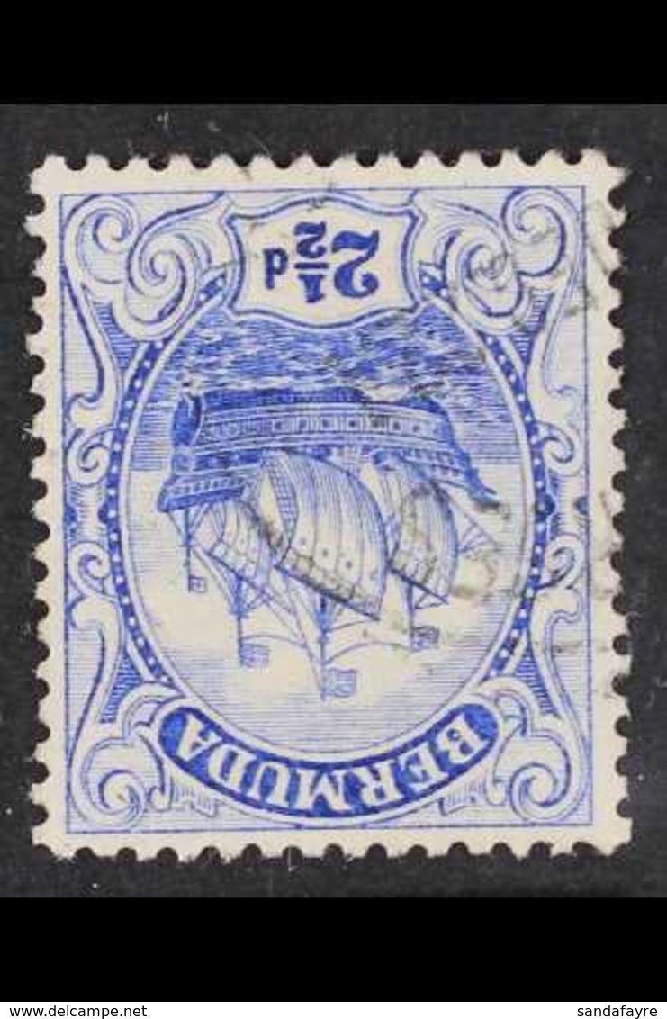 1910-25  (wmk Mult Crown CA) 2½d Blue With WATERMARK INVERTED AND REVERSED, SG 48y, Very Fine Used. For More Images, Ple - Bermuda