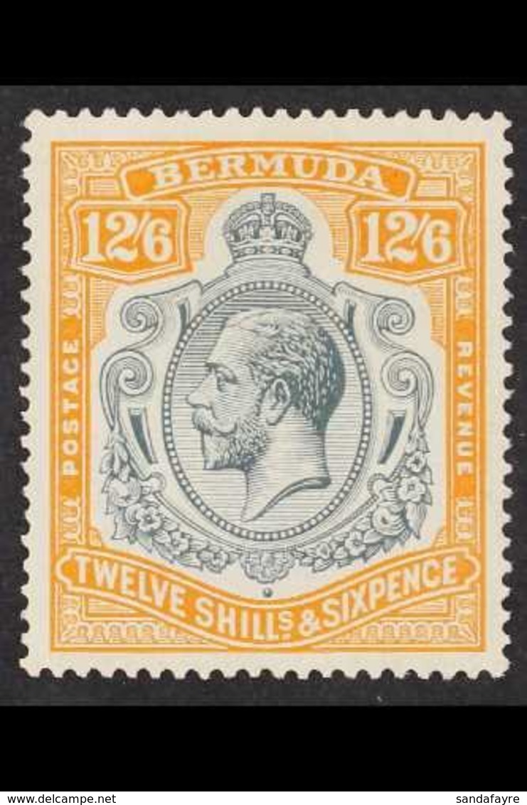 1924-32  KGV 12s6d Grey And Orange, SG 93, Very Fine Lightly Hinged Mint. For More Images, Please Visit Http://www.sanda - Bermuda