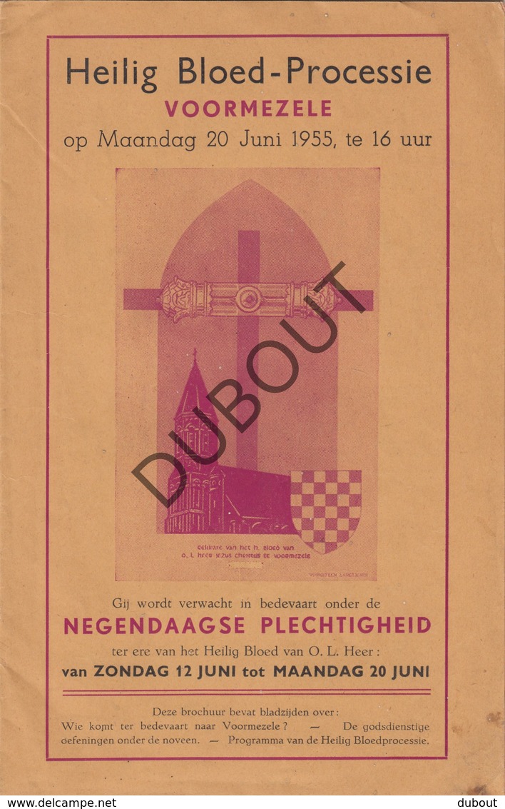 VOORMEZELE/Ieper Heilig Bloed Processie 1955 Met Programma En Veel Reclame (R554) - Anciens