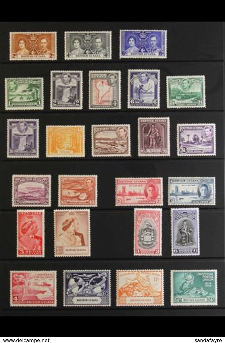 1937-52 KING GEORGE VI COMPLETE  Basic Collection, SG 305 To 329, Including The 1938-52 Definitive Set, 1948 RSW Set, 19 - British Guiana (...-1966)