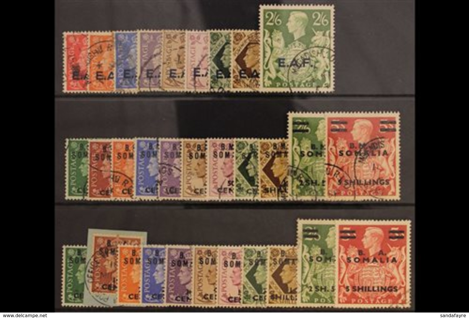 SOMALIA  1943 - 50 Complete Used Issues, SG S1/31, Fine To Very Fine Used. (31 Stamps) For More Images, Please Visit Htt - Italiaans Oost-Afrika