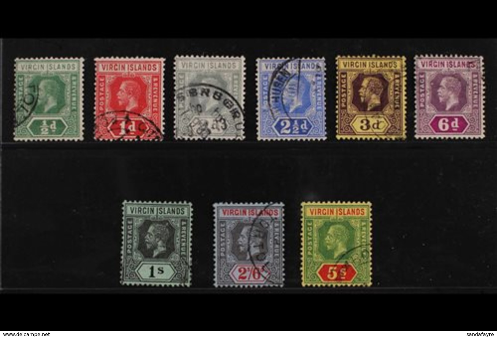 1913-19  Complete Set, SG 69/77, Good To Fine Cds Used, Fresh. (9 Stamps) For More Images, Please Visit Http://www.sanda - British Virgin Islands