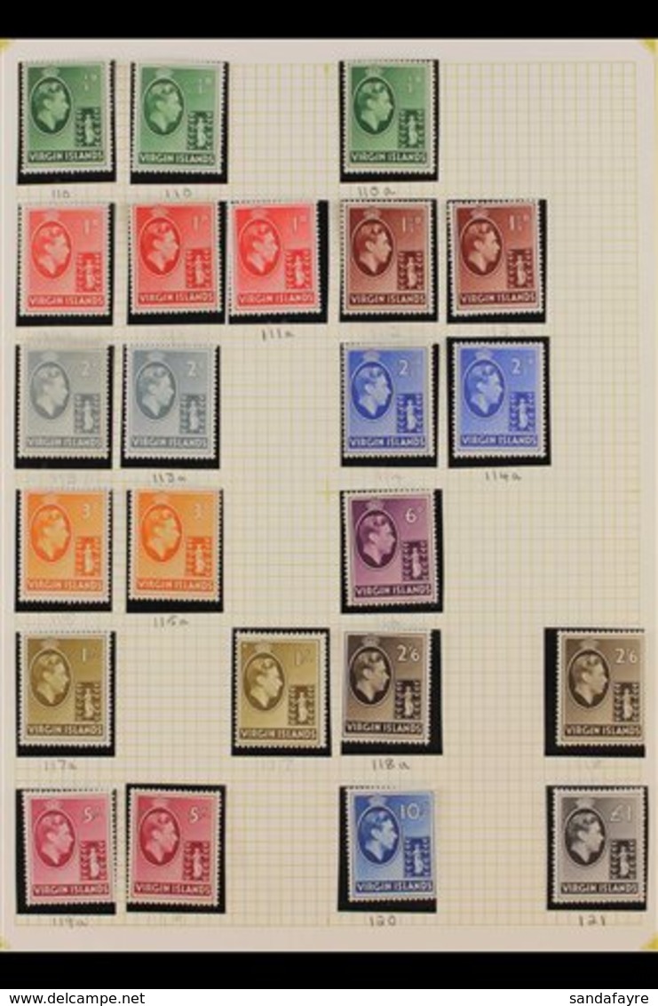 1937-1952 FINE MINT COLLECTION  In Hingeless Mounts On Leaves, COMPLETE For The Basic Issues, Includes 1938-47 Set With  - Britse Maagdeneilanden