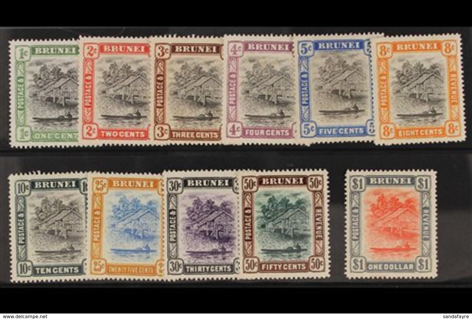 1907-10  Complete Hut Set, SG 23/33, Very Fine Mint. (11 Stamps) For More Images, Please Visit Http://www.sandafayre.com - Brunei (...-1984)