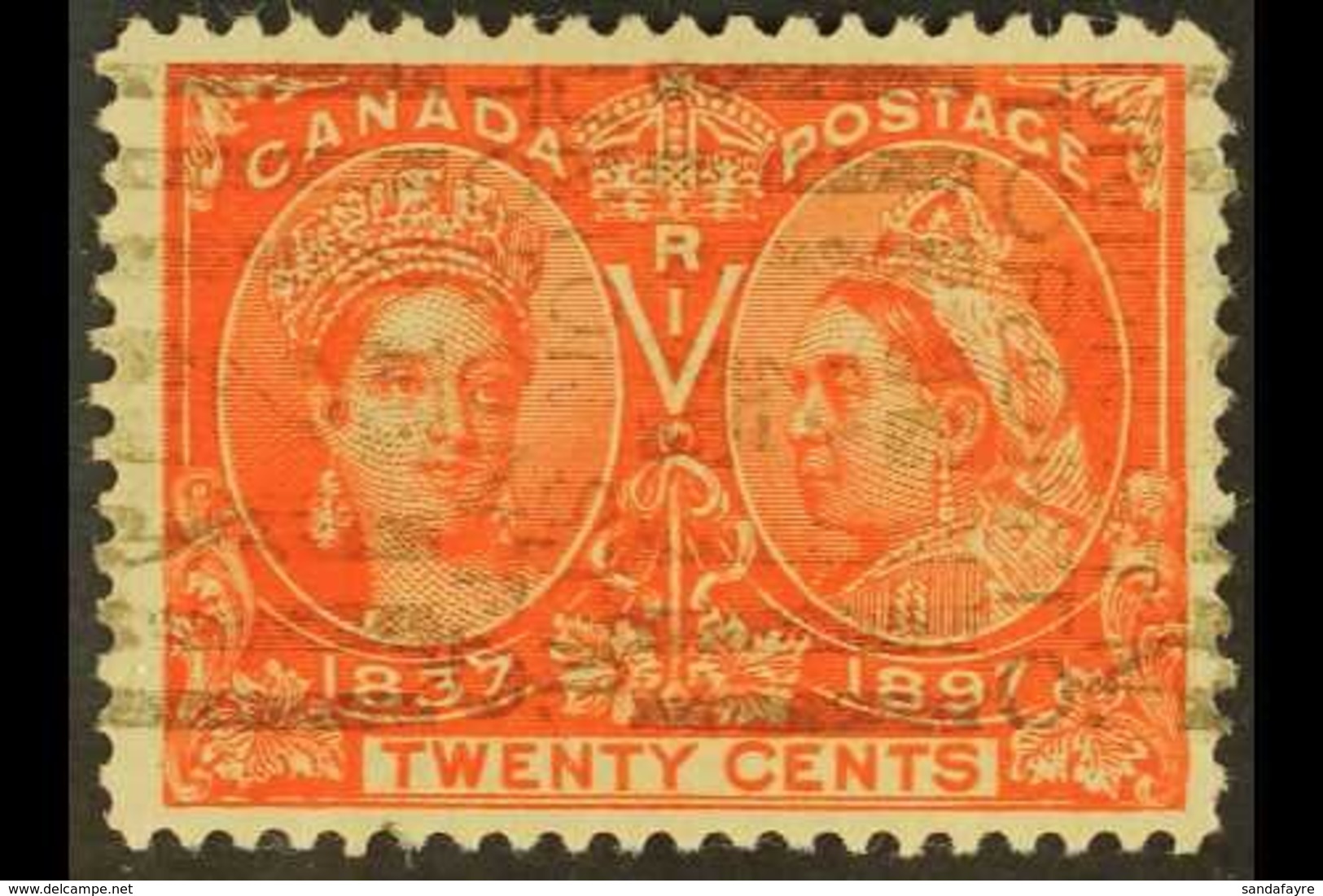 1897  20c Vermillion "Jubilee", SG 133, Used With A Toronto Roller Cancel For More Images, Please Visit Http://www.sanda - Other & Unclassified