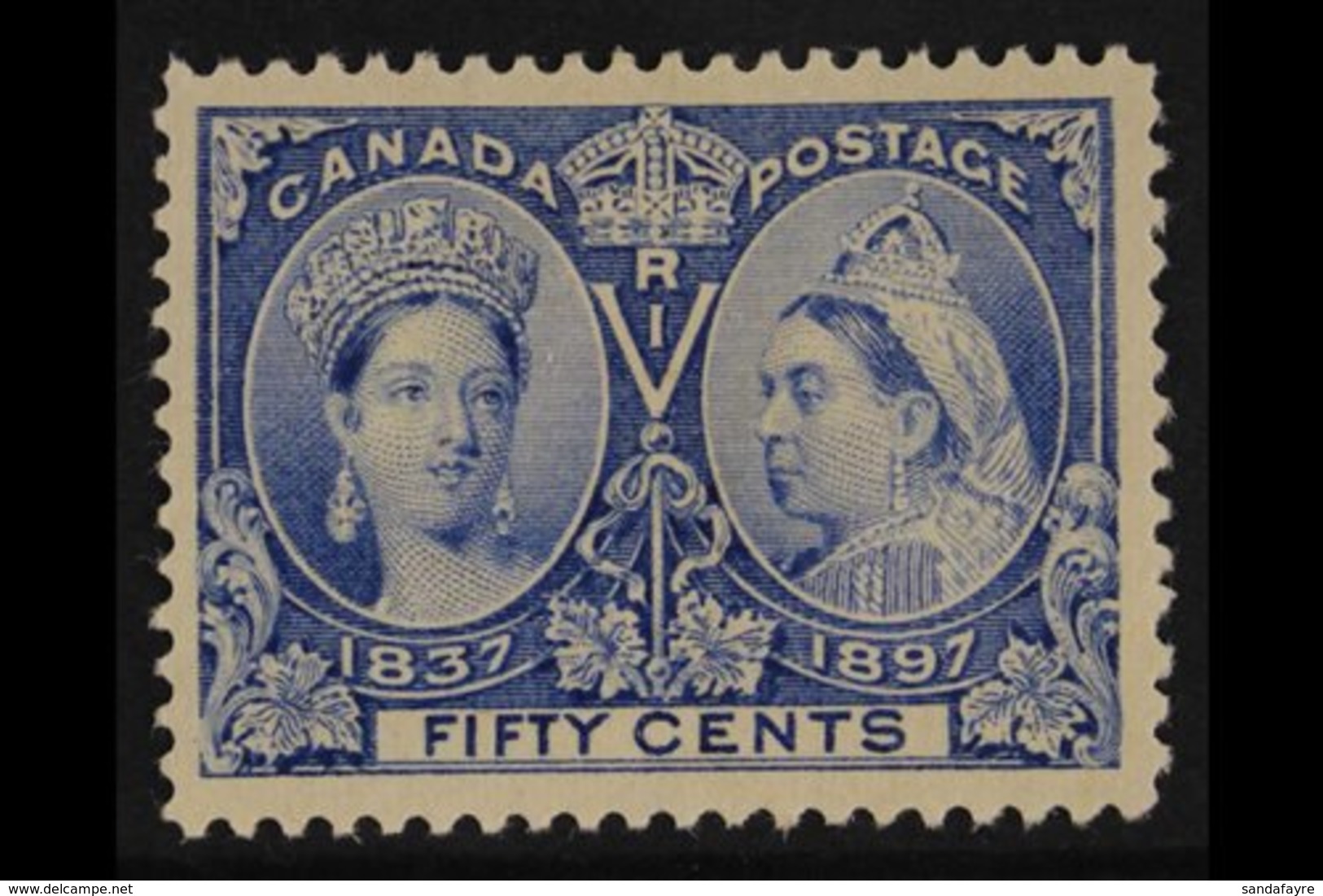 1897  50c Pale Ultramarine "Jubilee", SG 134, Very Fine Mint. For More Images, Please Visit Http://www.sandafayre.com/it - Other & Unclassified