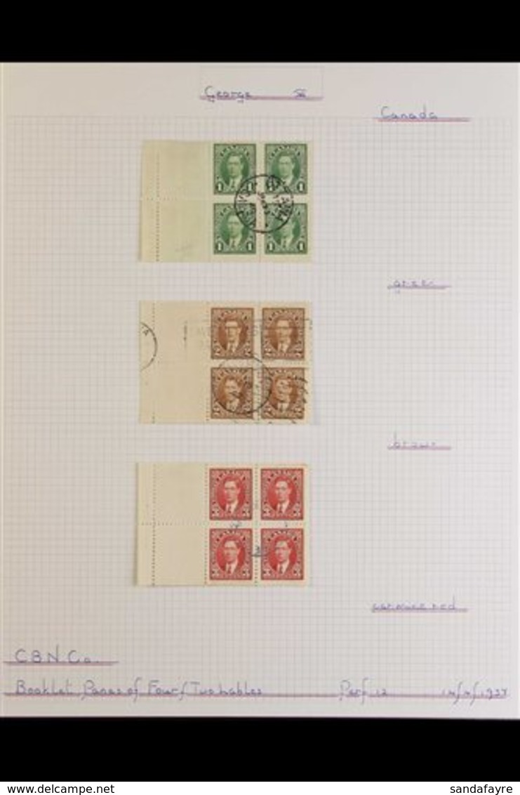 KGVI BOOKLET PANES  1937-51 USED COLLECTION Of Complete Panes, We See 1937-8 1c, 2c & 3c Panes Of 4+2 Labels, 1c & 2c Pa - Other & Unclassified