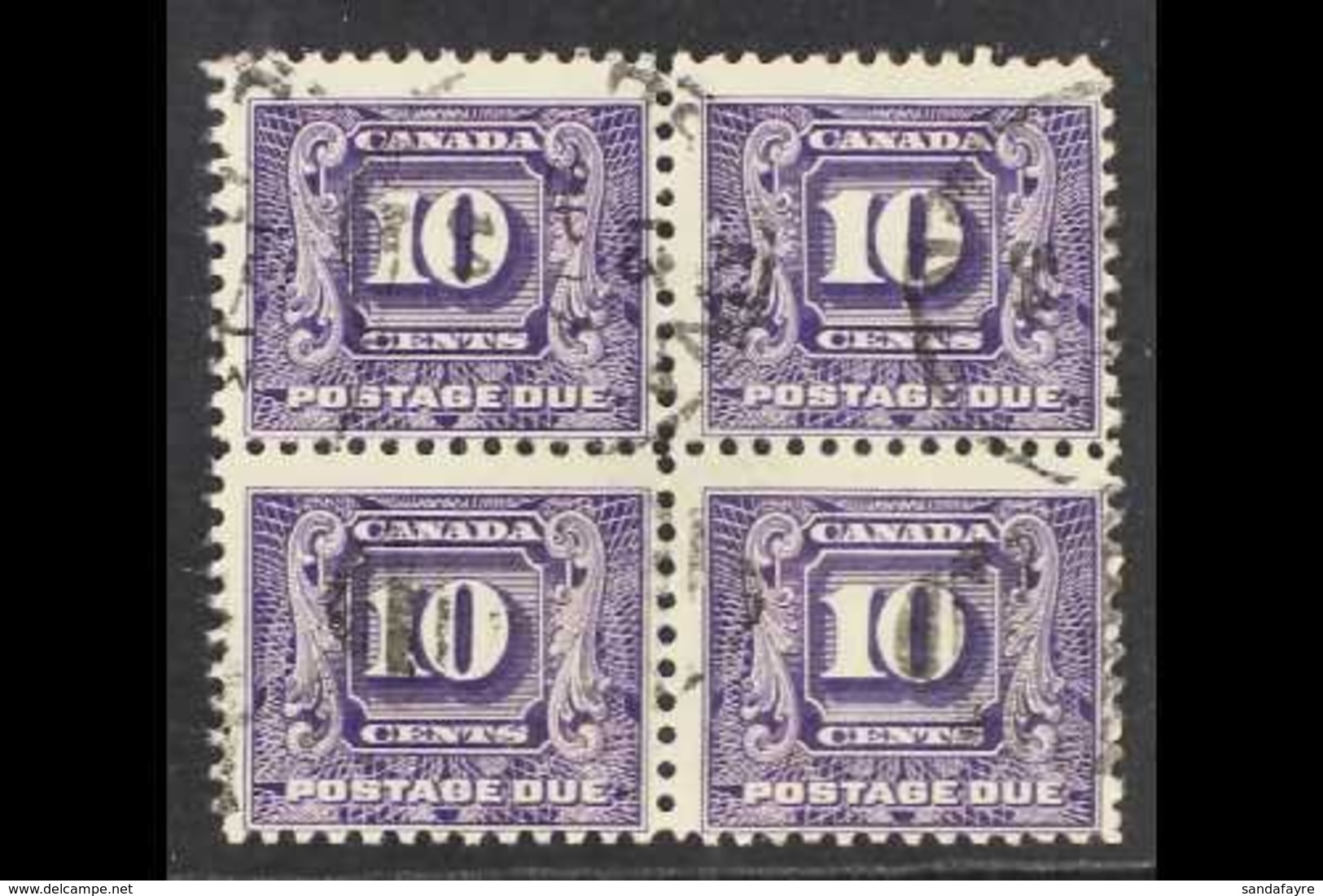 POSTAGE DUES  1930-32 10c Bright Violet, SG D13, Fine Used BLOCK Of 4, Fresh & Scarce. (4 Stamps) For More Images, Pleas - Sonstige & Ohne Zuordnung