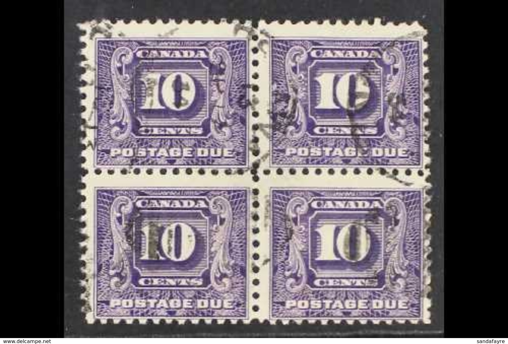 POSTAGE DUES  1930-32 10c Bright Violet, SG D13, Fine Used BLOCK Of 4, Fresh & Scarce. (4 Stamps) For More Images, Pleas - Other & Unclassified