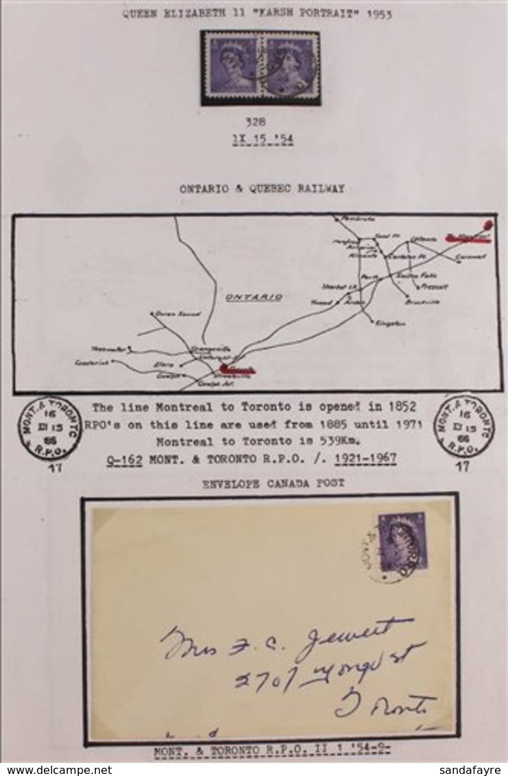 RAILWAY POST OFFICES  1953-1970. QEII COLLECTION Of Stamps, Covers & Cards Bearing Railway Post Office Cancels From An E - Andere & Zonder Classificatie