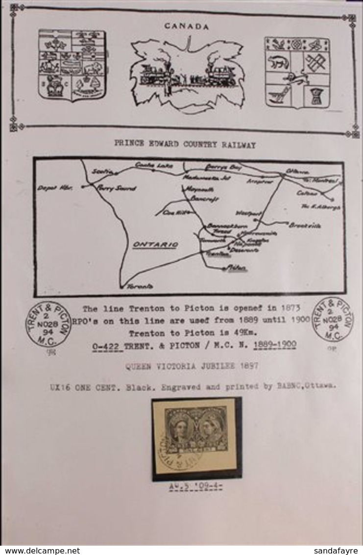 RAILWAY POST OFFICES - POSTAL STATIONERY  1893-1966. POSTAL STATIONERY - CUT OUTS COLLECTION Bearing Railway Post Office - Other & Unclassified