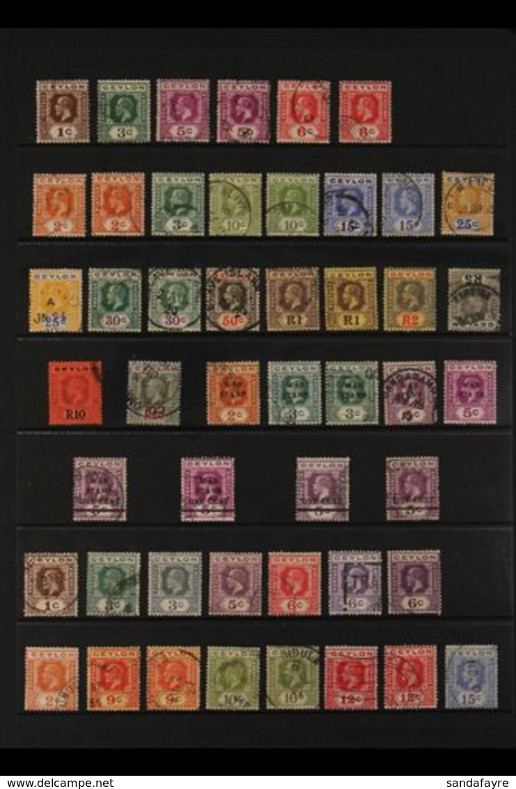 1912-1936 KGV USED COLLECTION  An Impressive Array Including Some Postmark Interest. Note 1912-15 (Mult Crown CA) Set To - Ceylon (...-1947)
