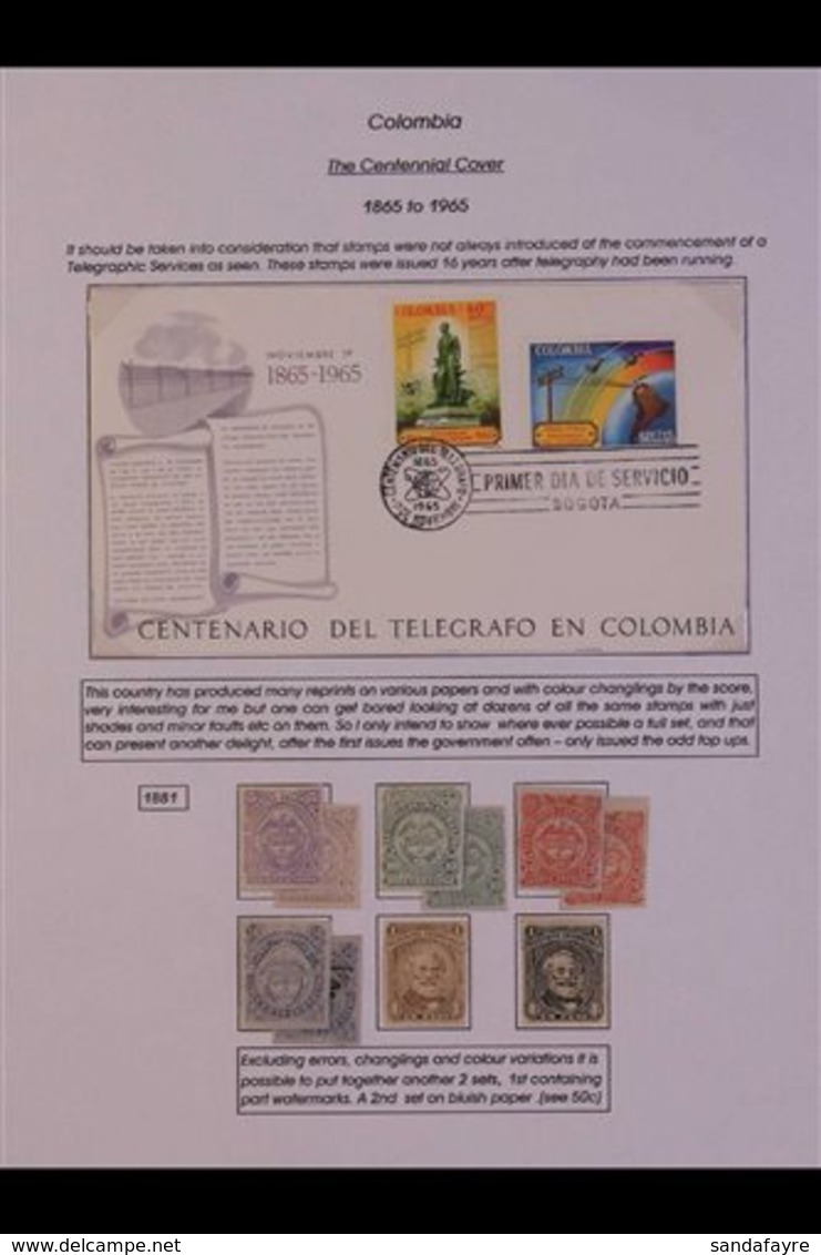 TELEGRAPH STAMPS  1881-1904 ACCUMULATION Of Mint & Used Telegraph Stamps, Album Page Plus Loose, Begins With The 1881 Se - Colombia