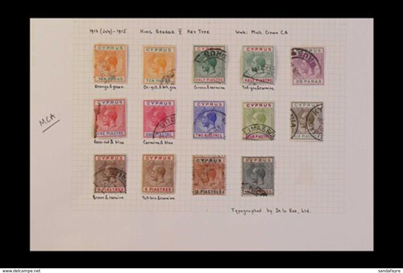 1912-1935 USED COLLECTION  On Leaves, ALL DIFFERENT, Includes 1912-15 Complete To 18pi Incl. 10pa, ½pi, 1pi & 9pi Shades - Other & Unclassified