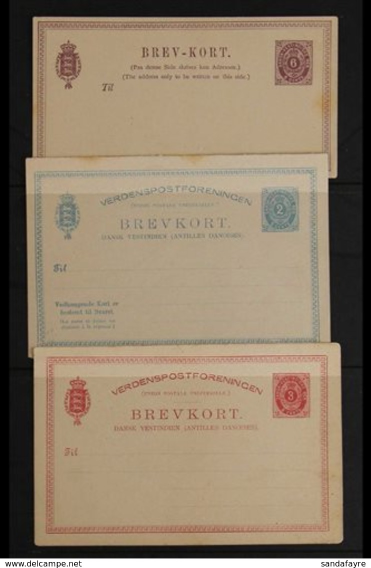 POSTAL STATIONERY  1877-91 Collection Of Cards And Envelopes, Mostly Unused, And Which includes POSTAL CARDS 1877 6c Vio - Dänisch-Westindien