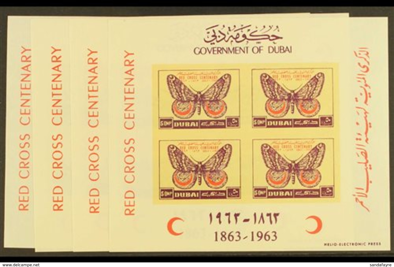 1963  Red Cross Centenary Imperf Miniature Sheet Set, SG MS 33b, Never Hinged Mint (4 Sheets) For More Images, Please Vi - Dubai