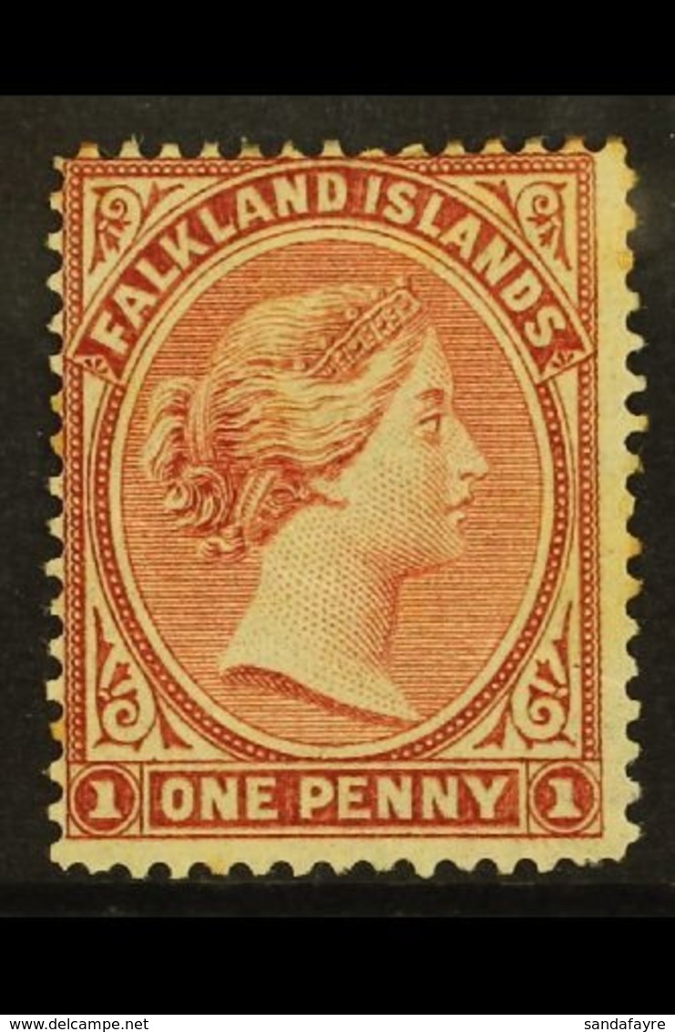 1878-79  1d Claret, No Watermark, SG 1, Mint With Part Original Gum, Crease And A Few Toned Perfs, Cat £750. For More Im - Falkland Islands