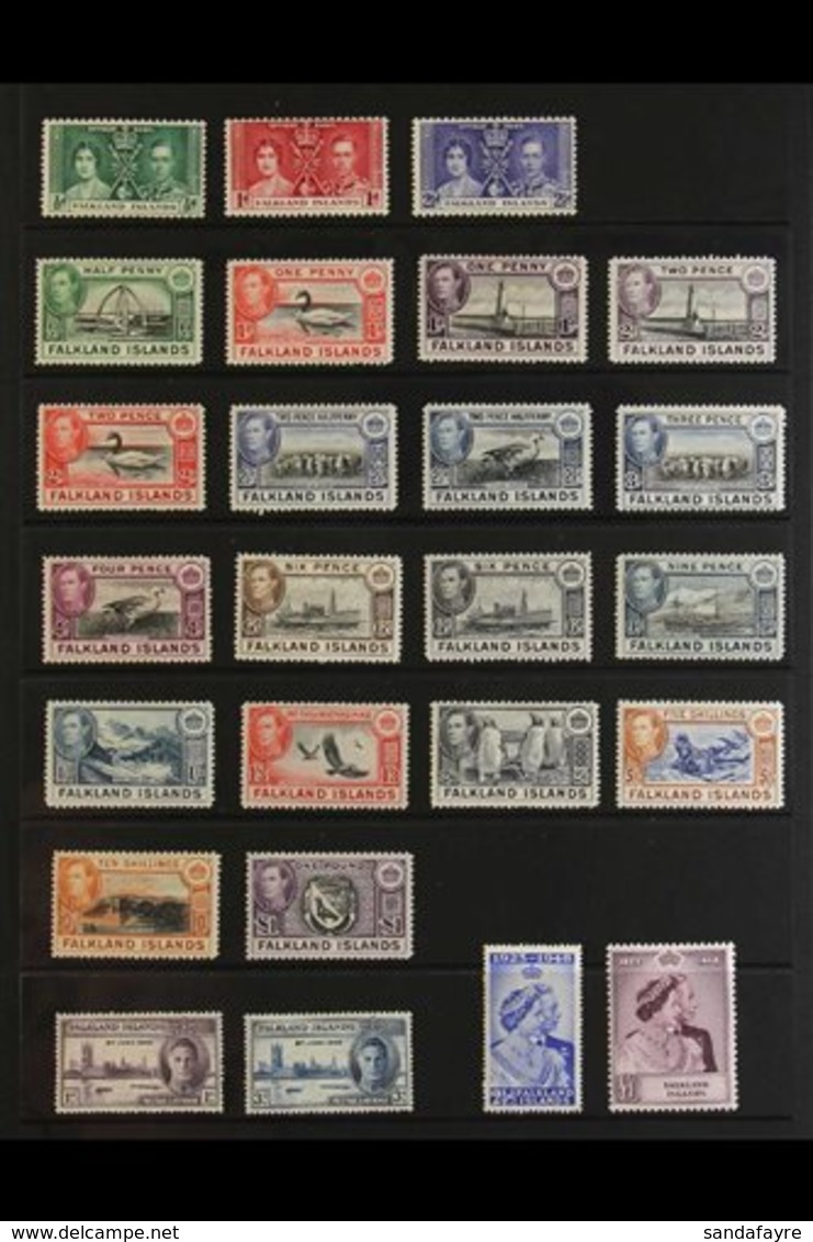 1937-1952 KGVI COMPLETE VERY FINE MINT COLLECTION.  A Delightful Complete Basic Run From The 1937 Coronation Right Throu - Falklandinseln